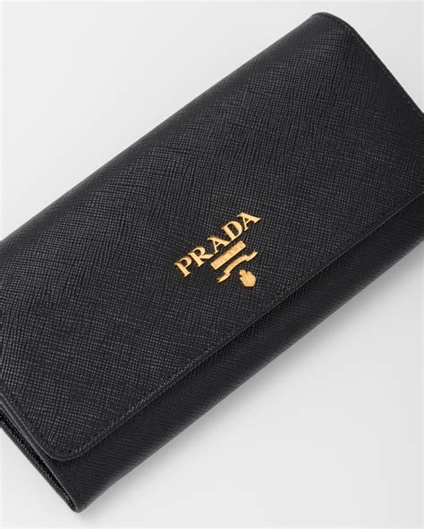 prada 1mh132 2e zz|Black/hibiscus Large Saffiano Leather Wallet .